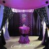 Shades of purple disco pipe and drape canopy