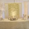 Ivory flowerwall for head table backdrop