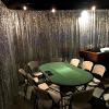 40' wall of silver sequin pipe and drape for Casino area at this New Years Eve party!