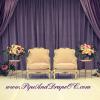 Mauve Ombre satin drapes with Grey Velour for Indian Engagment Party